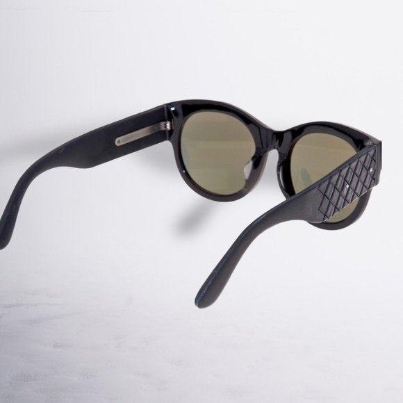 Bottega Veneta Intrecciato Leather BV0057SK 001 Black Sunglasses Retail: $349